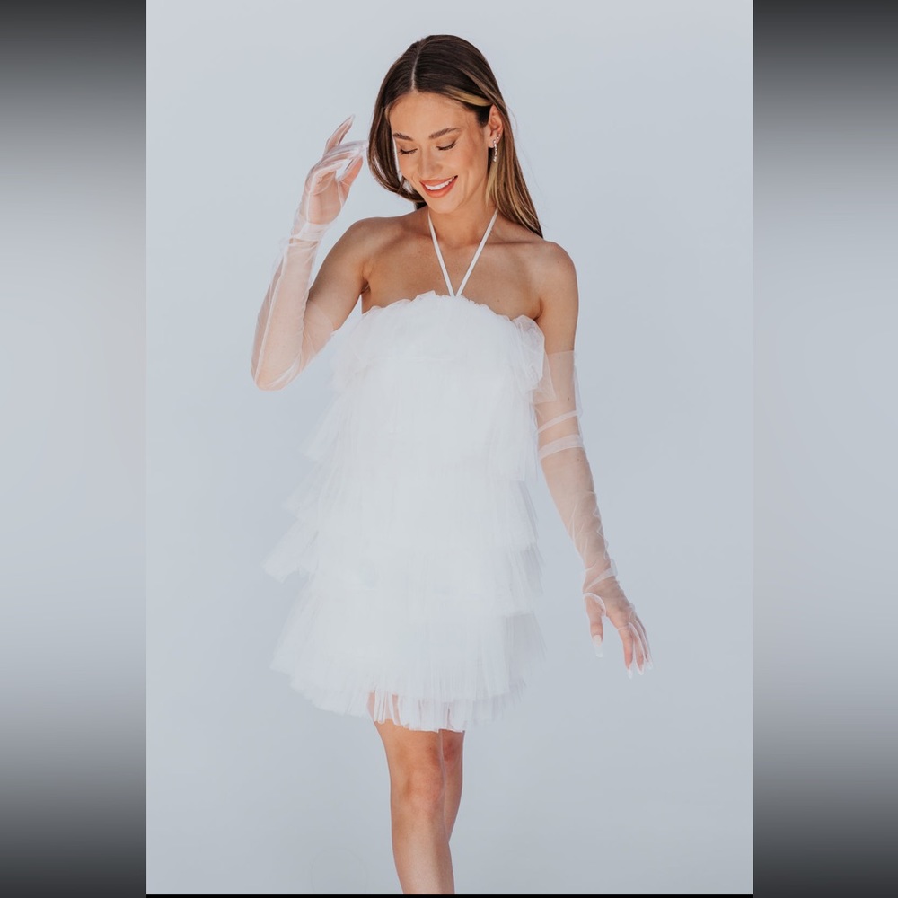 Untamed Petals Pixie Mini Dress - Bridal Mini